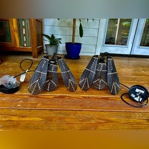3 Rattan Hanging Light Fixtures